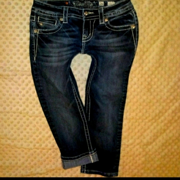 Miss Me Jeans Skinny Leg Capri Flap Pocket Size 26 - Picture 4 of 12